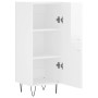 Credenza Bianco Lucido 34,5x34x90 cm in Legno Multistrato