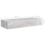 Scaffali con Cassetti 2 pz Grigio Cemento 60x23,5x10 cm in MDF