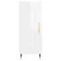 Credenza Bianco Lucido 34,5x34x90 cm in Legno Multistrato