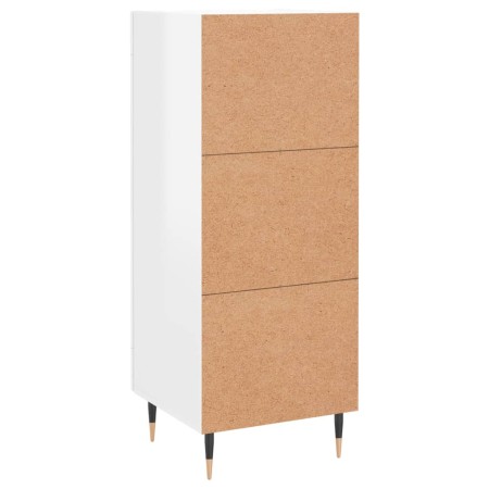 Credenza Bianco Lucido 34,5x34x90 cm in Legno Multistrato