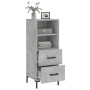 Credenza Grigio Cemento 34,5x34x90 cm in Legno Multistrato