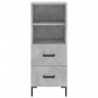 Credenza Grigio Cemento 34,5x34x90 cm in Legno Multistrato