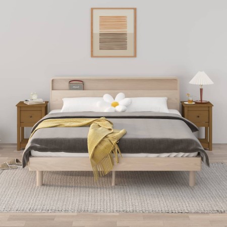 Comodini 2 pz Miele 40x35x61,5 cm in Legno Massello di Pino