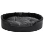 Lettino per Cani Nero e Grigio 90x79x20 cm Peluche e Similpelle