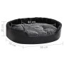 Lettino per Cani Nero e Grigio 90x79x20 cm Peluche e Similpelle