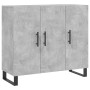 Credenza Grigio Cemento 90x34x80 cm in Legno Multistrato