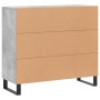 Credenza Grigio Cemento 90x34x80 cm in Legno Multistrato