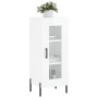 Credenza Bianco Lucido 34,5x34x90 cm in Legno Multistrato