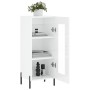 Credenza Bianco Lucido 34,5x34x90 cm in Legno Multistrato