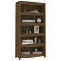 Libreria Marrone Miele 80x35x154 cm in Legno Massello di Pino