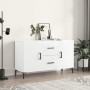 Credenza Bianco Lucido 100x36x60 cm in Legno Multistrato