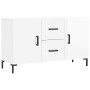 Credenza Bianco Lucido 100x36x60 cm in Legno Multistrato