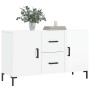 Credenza Bianco Lucido 100x36x60 cm in Legno Multistrato