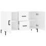 Credenza Bianco Lucido 100x36x60 cm in Legno Multistrato