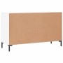 Credenza Bianco Lucido 100x36x60 cm in Legno Multistrato