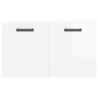 Armadietto a Muro Bianco Lucido 60x36,5x35 cm Legno Multistrato