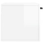 Armadietto a Muro Bianco Lucido 60x36,5x35 cm Legno Multistrato