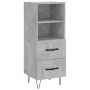 Credenza Grigio Cemento 34,5x34x90 cm in Legno Multistrato