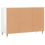 Credenza Bianco Lucido 103,5x35x70 cm in Legno Multistrato