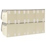 Scatole Impilabili con Coperchio Set 8pz Tessuto Grigio e Crema
