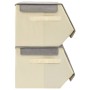 Scatole Impilabili con Coperchio Set 8pz Tessuto Grigio e Crema