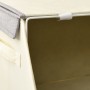 Scatole Impilabili con Coperchio Set 8pz Tessuto Grigio e Crema