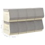 Scatole Impilabili con Coperchio Set 8pz Tessuto Grigio e Crema