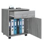 Armadietto con Ruote Grigio Sonoma 45x38x54cm Legno Multistrato
