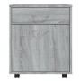 Armadietto con Ruote Grigio Sonoma 45x38x54cm Legno Multistrato