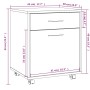 Armadietto con Ruote Grigio Sonoma 45x38x54cm Legno Multistrato