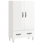 Credenza Bianco Lucido 69,5x31x115 cm in Legno Multistrato