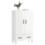 Credenza Bianco Lucido 69,5x31x115 cm in Legno Multistrato