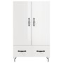 Credenza Bianco Lucido 69,5x31x115 cm in Legno Multistrato