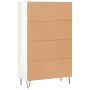 Credenza Bianco Lucido 69,5x31x115 cm in Legno Multistrato