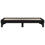Dormeuse Estraibile Nera 2x(100x200) cm Legno Massello di Pino