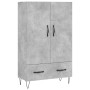 Credenza Grigio Cemento 69,5x31x115 cm in Legno Multistrato