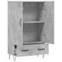 Credenza Grigio Cemento 69,5x31x115 cm in Legno Multistrato