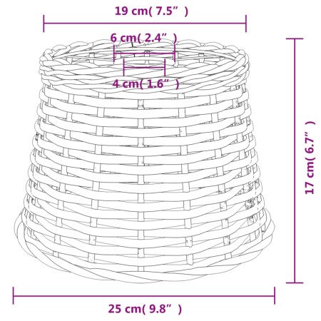 Paralume da Soffitto Bianco Ø25x17 cm in Vimini