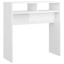 Tavolino Consolle Bianco Lucido 78x30x80 cm Legno Multistrato