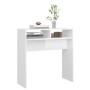 Tavolino Consolle Bianco Lucido 78x30x80 cm Legno Multistrato