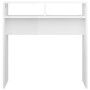 Tavolino Consolle Bianco Lucido 78x30x80 cm Legno Multistrato