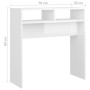 Tavolino Consolle Bianco Lucido 78x30x80 cm Legno Multistrato