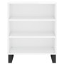 Credenza Bianco Lucido 57x35x70 cm in Legno Multistrato