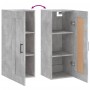 Mobile a Parete Grigio Cemento 34,5x34x90 cm Legno Multistrato