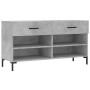 Panca Porta Scarpe Grigio Cemento 102x35x55cm Legno Multistrato