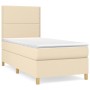 Giroletto a Molle con Materasso Crema 100x200 cm in Tessuto