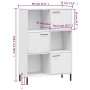 Libreria Gambe Metallo Bianco 90x35x128,5cm Legno Massello OSLO