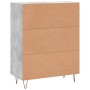 Credenza Grigio Cemento 69,5x34x90 cm in Legno Multistrato