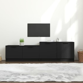 Mobile Porta TV Nero 158,5x36x45 cm in Legno Multistrato