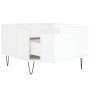 Tavolino Salotto Bianco Lucido 55x55x36,5 cm Legno Multistrato